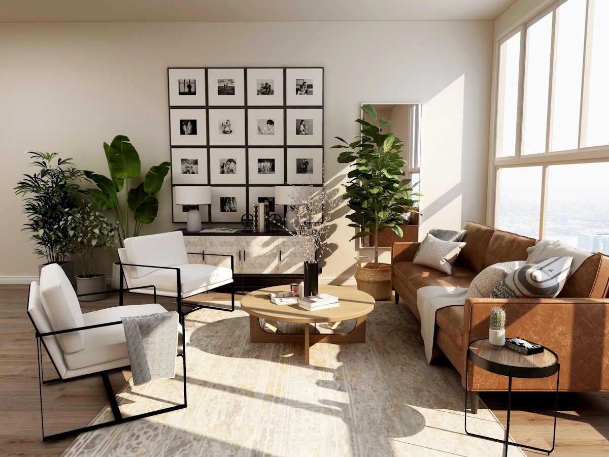 Elegant staged living room